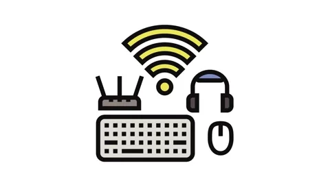 Wireless setup repair computer color icon animation Stock Footage 326106507