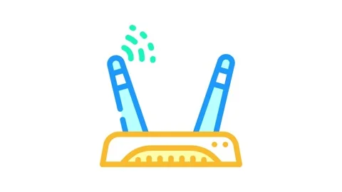 Wireless setup repair computer color icon animation Stock Footage 327265628