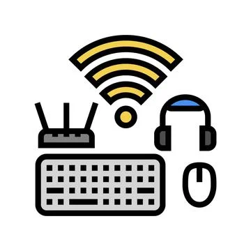 Wireless setup repair computer color icon vector illustration Stock Illustration