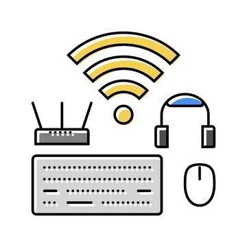 Wireless setup repair computer color icon vector illustration 스톡 일러스트