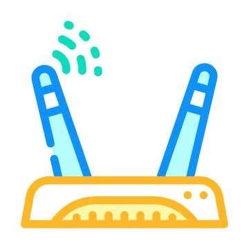 Wireless setup repair computer color icon vector illustration 스톡 일러스트