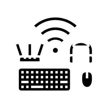 Wireless setup repair computer glyph icon vector illustration 스톡 일러스트