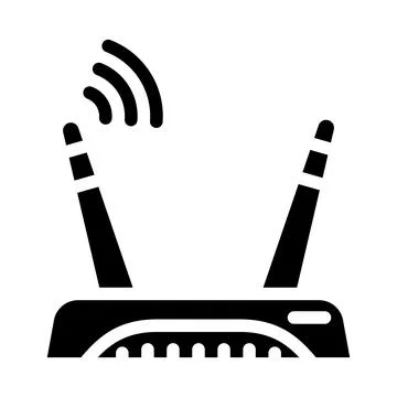 Wireless setup repair computer glyph icon vector illustration 스톡 일러스트