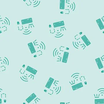 Wireless setup repair computer glyph seamless pattern イラスト素材