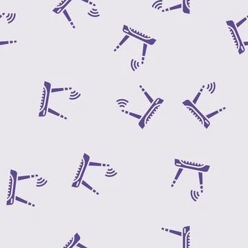 Wireless setup repair computer glyph vector seamless pattern Stock Illustration