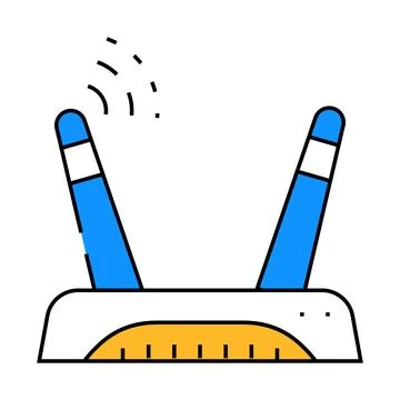 Wireless setup repair computer icon color illustration 스톡 일러스트