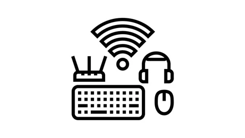 Wireless setup repair computer line icon animation Stock Footage 326132434