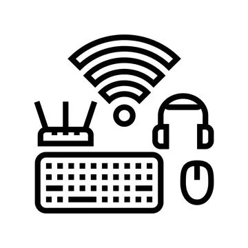 Wireless setup repair computer line icon vector illustration 스톡 일러스트