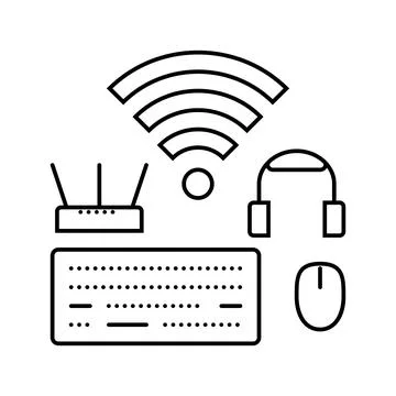 Wireless setup repair computer line icon vector illustration 스톡 일러스트