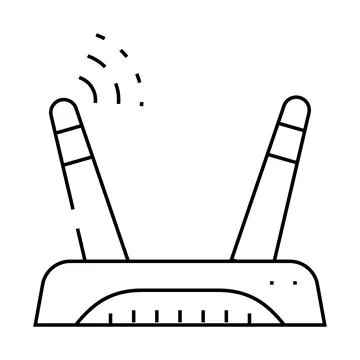 Wireless setup repair computer line icon vector illustration 스톡 일러스트