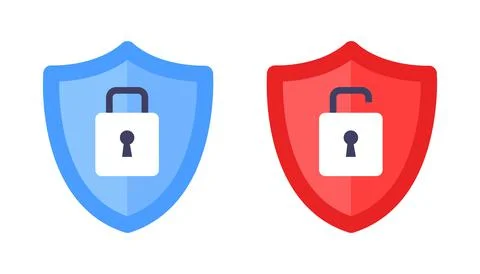 Wireless shield with text VPN and no VPN wifi icon sign flat design vector Ilustración de archivo