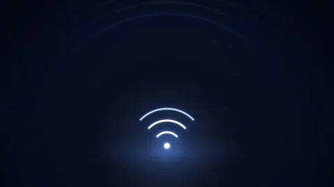 Wireless Signal Arcs Pulse Connectivity Teal Violet Seamless Loop 스톡 동영상 346879063