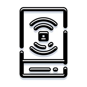 Wireless signal communication transmitting data from device Stock Illustration