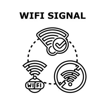 Wireless signal connection and network concept Stock Illustration
