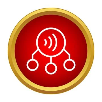 Wireless signal distributing network connection red icon Stock Illustration
