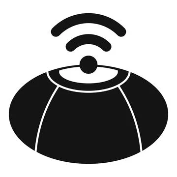 Wireless signal emitting device icon on white background Stock Illustration