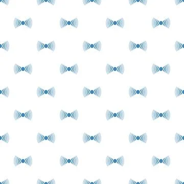 Wireless signal icon repeating pattern on white background 스톡 일러스트