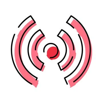 Wireless signal icon transmitting network connection data Stock Illustration