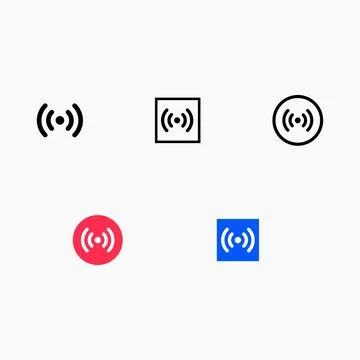 Wireless Signal Icons Set Vector Illustration Stock Illustration