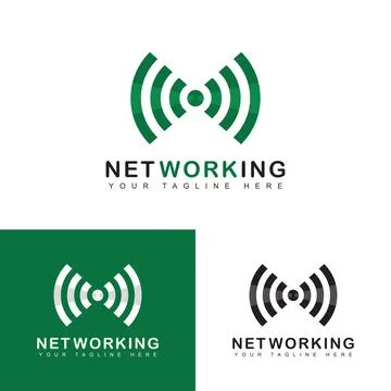 Wireless Signal logo design template Stock Illustration