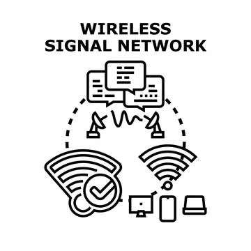 Wireless signal network transmitting global data connection Stock Illustration