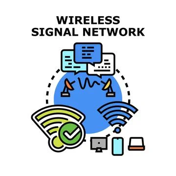 Wireless signal network transmitting global data connection イラスト素材