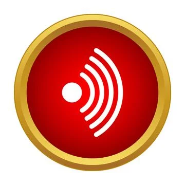 Wireless signal red button icon for network internet Illustrazione stock