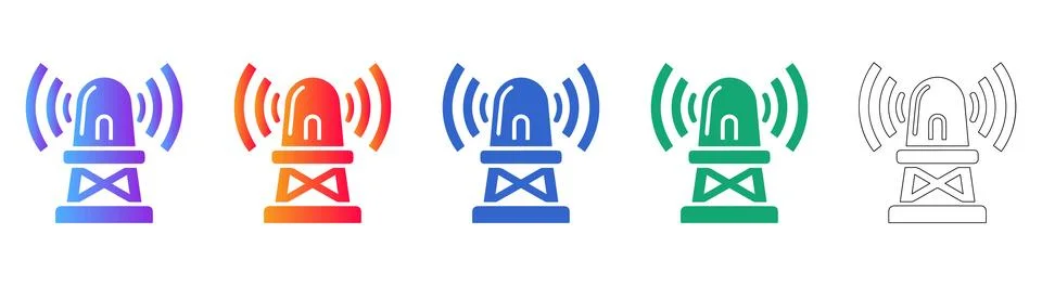 Wireless Signal Tower Vector Set Stock Illustration