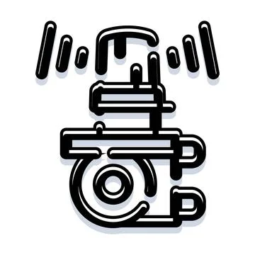 Wireless signal transmission technology with digital communication icon Stock Illustration