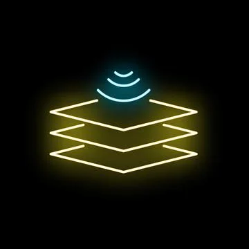 Wireless signal transmitting data across abstract technology layers 스톡 일러스트