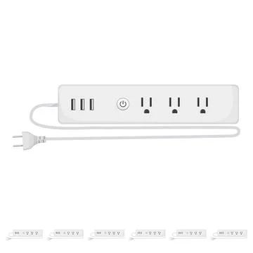 Wireless smar plug cartoon vector graphic Stock Illustration
