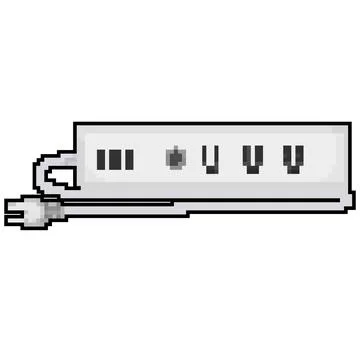 Wireless smar plug game pixel art vector illustration Illustrazione stock
