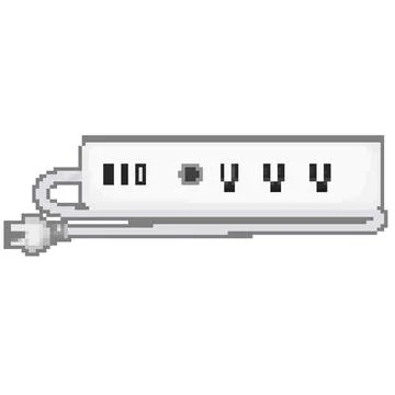 Wireless smar plug pixel art vector illustration Stock Illustration