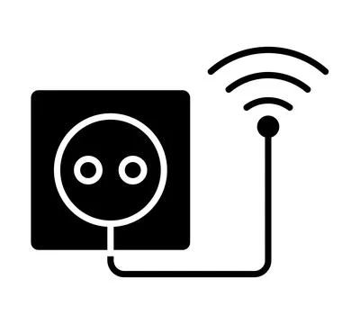 Wireless Smart Plug Icon for Home Automation and Device Control System Stock Illustration