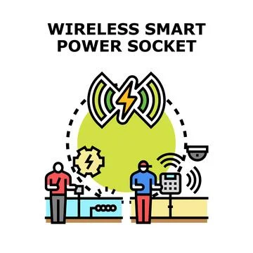 Wireless smart power socket energy connection system Stock Illustration