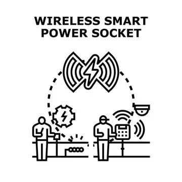 Wireless smart power socket energy connection system Stock Illustration