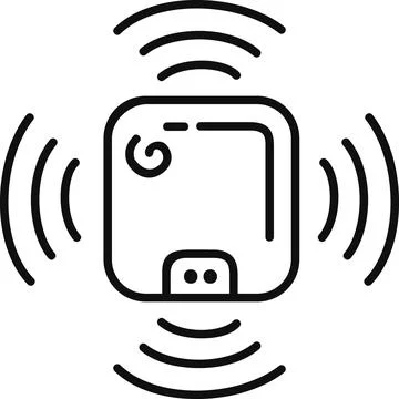 Wireless smart sensor device with signal waves Stock Illustration