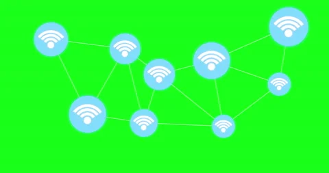 Wireless smart sensor icon on Smart city, connecting WIFI icon Green screen Stock Footage 169372409