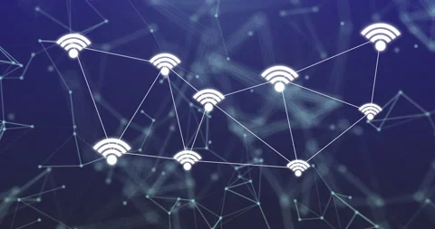 Wireless smart sensor icon on Smart city, connecting WIFI icon Video stock 169374385