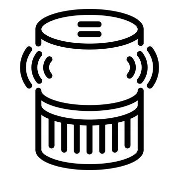 Wireless smart speaker icon outline vector. Artificial intelligence gadget Illustrazione stock