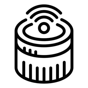 Wireless smart speaker icon outline vector Illustrazione stock