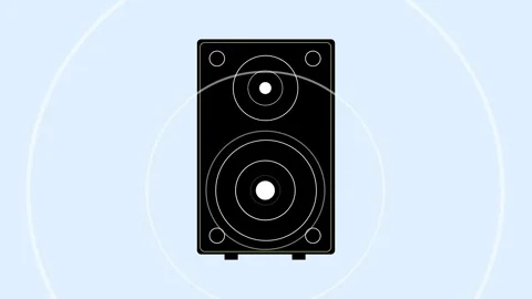 Wireless Speaker Beating Animation on a Blueish Background. Stock Footage 265095170