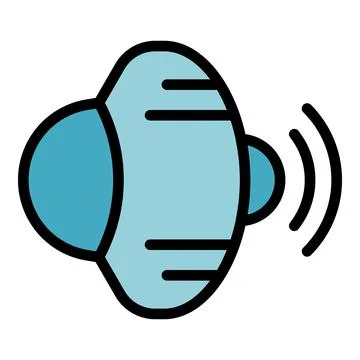 Wireless speaker emitting sound waves, modern audio technology Stock Illustration
