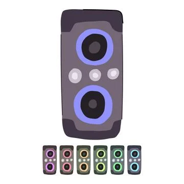 Wireless speaker music vector cartoon graphic Stock Illustration