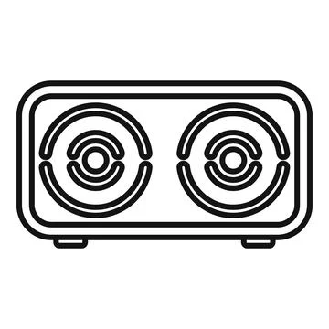 Wireless speaker playing music with two speakers icon Stock Illustration