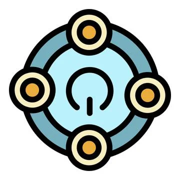 Wireless speaker top view icon color outline vector Stock Illustration