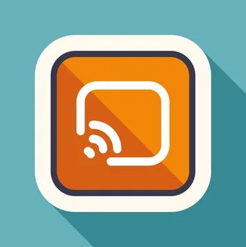 Wireless streaming device casting screen flat icon Stock Illustration