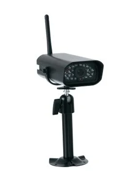 Wireless surveillance camera isolated on white background Foto stock