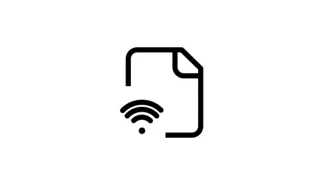 Wireless Synced Document Icon Vídeo Stock 335591666