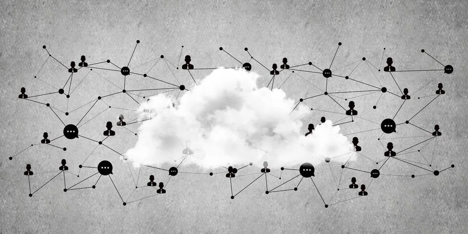Wireless technologies for connection and sharing data as abstract concept Stock Illustration
